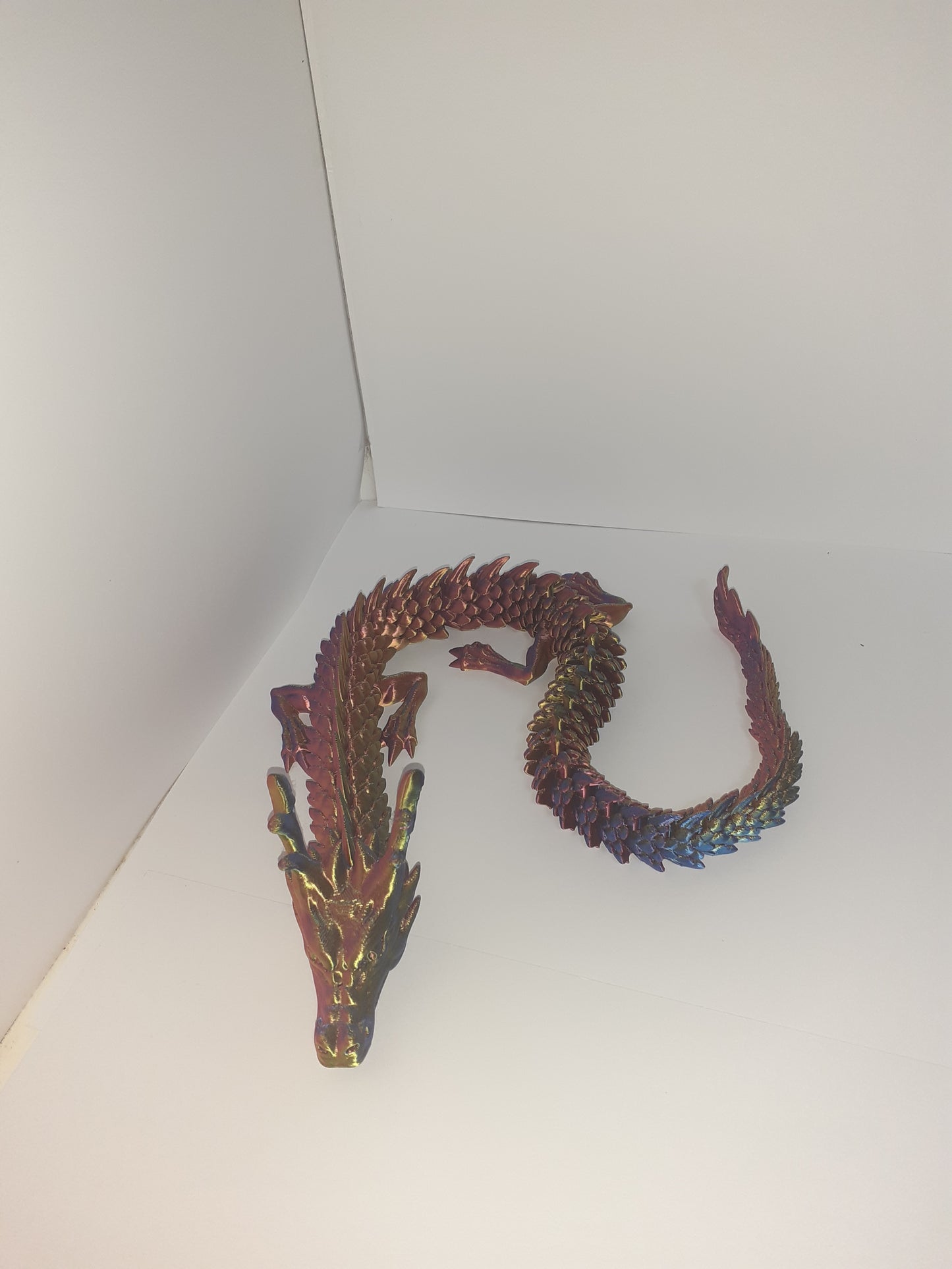 Articulated Crystal Dragon 24 inch 3D Printed Sensory Fidget, Multi Colour No 1