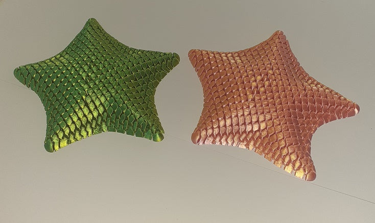 pair of Articulated starfish, 3D Printed Sensory Fidget, Multi Colour No 2