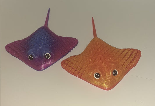 pair of Articulated Manta-ray, 3D Printed Sensory Fidget, Multi Colour No 1