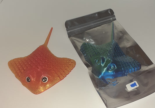 pair of Articulated Manta-ray, 3D Printed Sensory Fidget, Multi Colour No 3