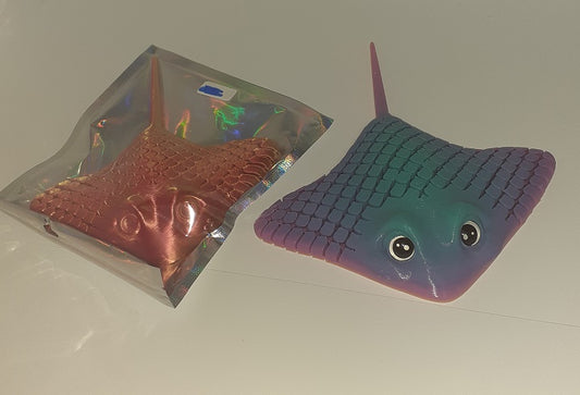 pair of Articulated Manta-ray, 3D Printed Sensory Fidget, Multi Colour No 4