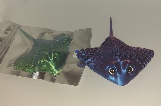 pair of Articulated Manta-ray, 3D Printed Sensory Fidget, Multi Colour No 6