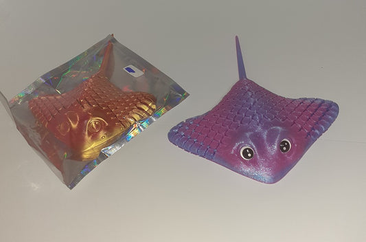 pair of Articulated Manta-ray, 3D Printed Sensory Fidget, Multi Colour No 9