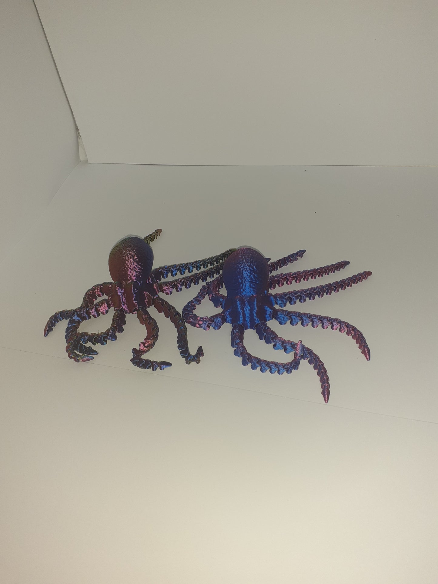 pair of Articulated Crystal octopus, 3D Printed Sensory Fidget, Multi Colour No 1